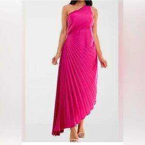 Premier Amour Satin WNS Sleeveless High-Low Shift Dress New Size 10 Barbie Pink